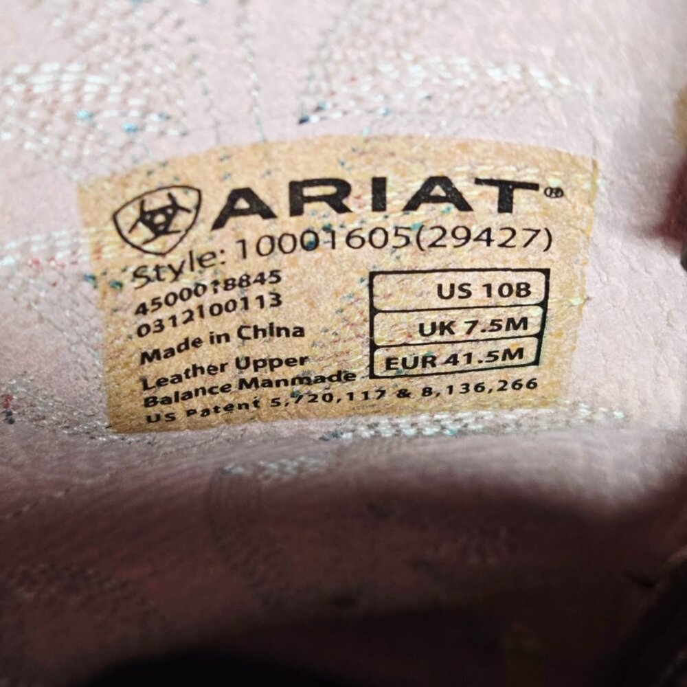 Ariat Heritage Stockman Women Distressed Brown Pink Western Cowboy Boot Sz 10 - Picture 10 of 10